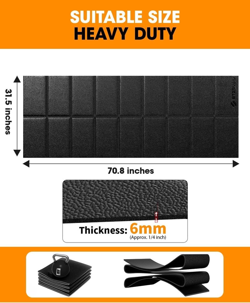Stepwaver Walking Pad Mat for Carpet, Treamill Mat for Hardwood Floors, High Density, 1/4 Thickness, Folable, Floor Protection Mats for Bikes, Elliptical, Treadmill - Image 2